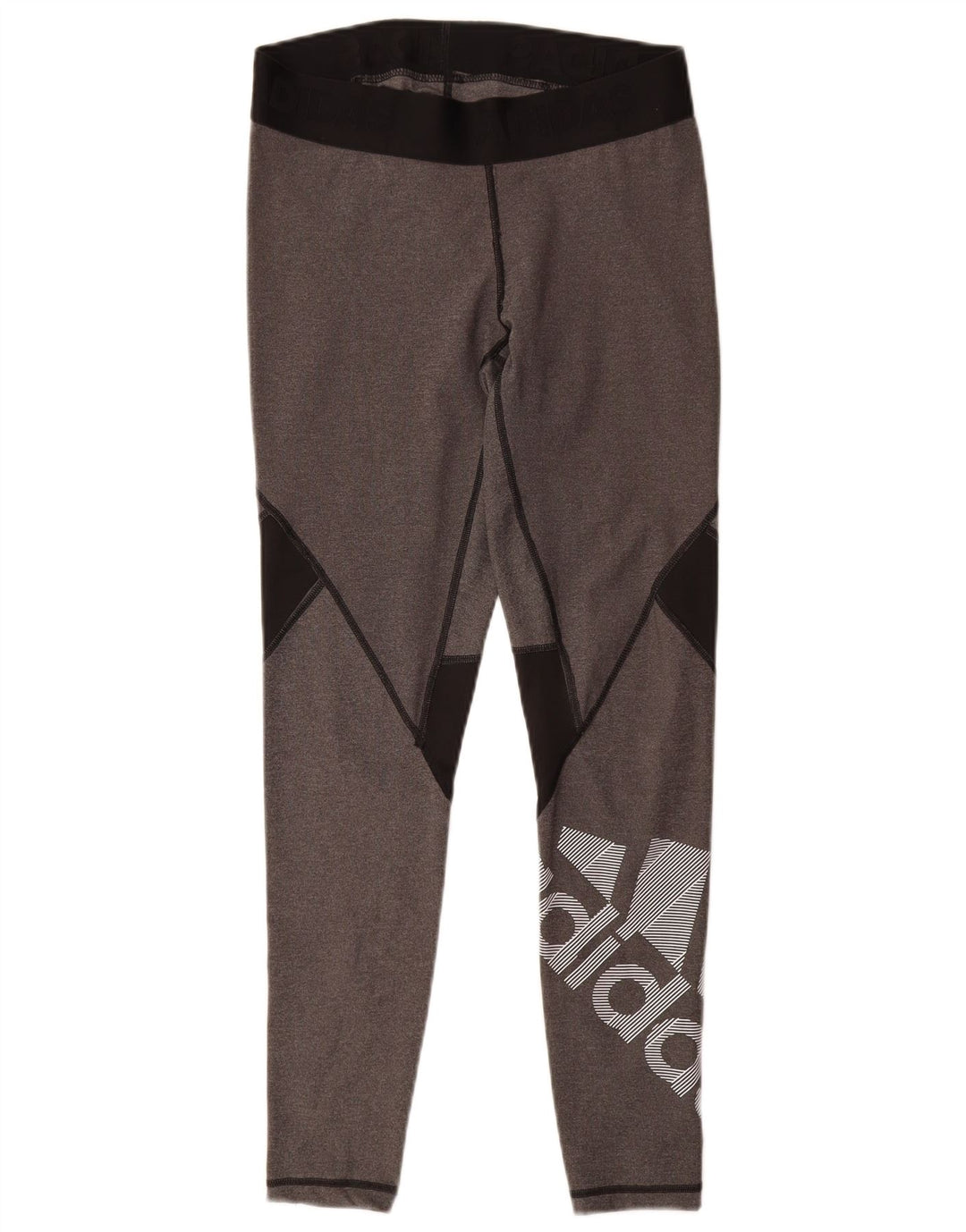 Leggings Gráficos de Mujer Adidas Reino Unido 12/14 Color Gris Medio Bloque de Color Poliéster