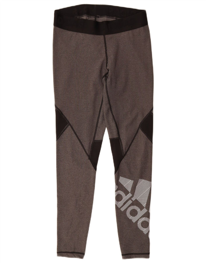 Leggings Gráficos de Mujer Adidas Reino Unido 12/14 Color Gris Medio Bloque de Color Poliéster