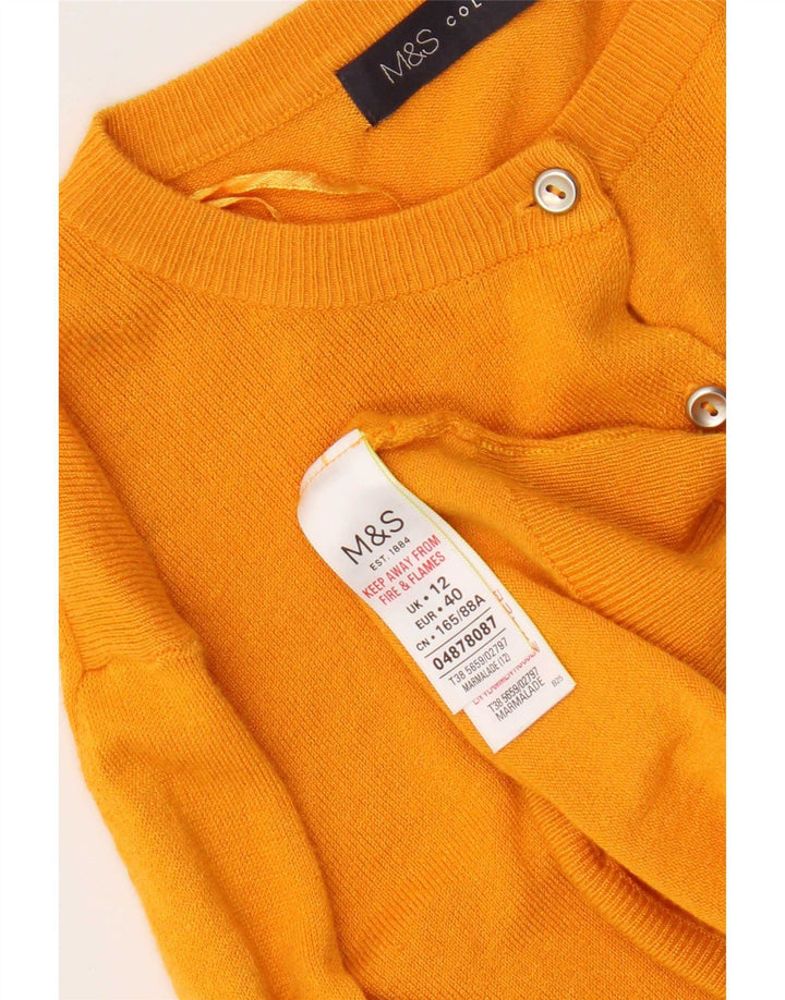 Marks & Spencer - Cárdigan de ajuste regular para mujer, talla 40, color amarillo mediano
