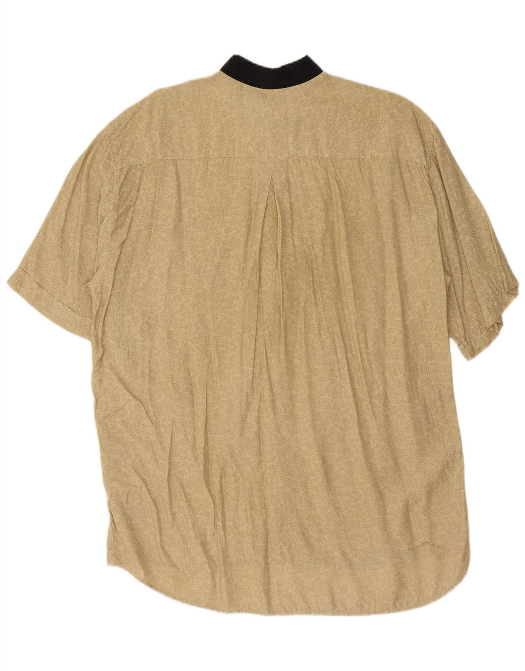 Mac Fashion Camisa holgada de manga corta para hombre de viscosa floral beige pequeña