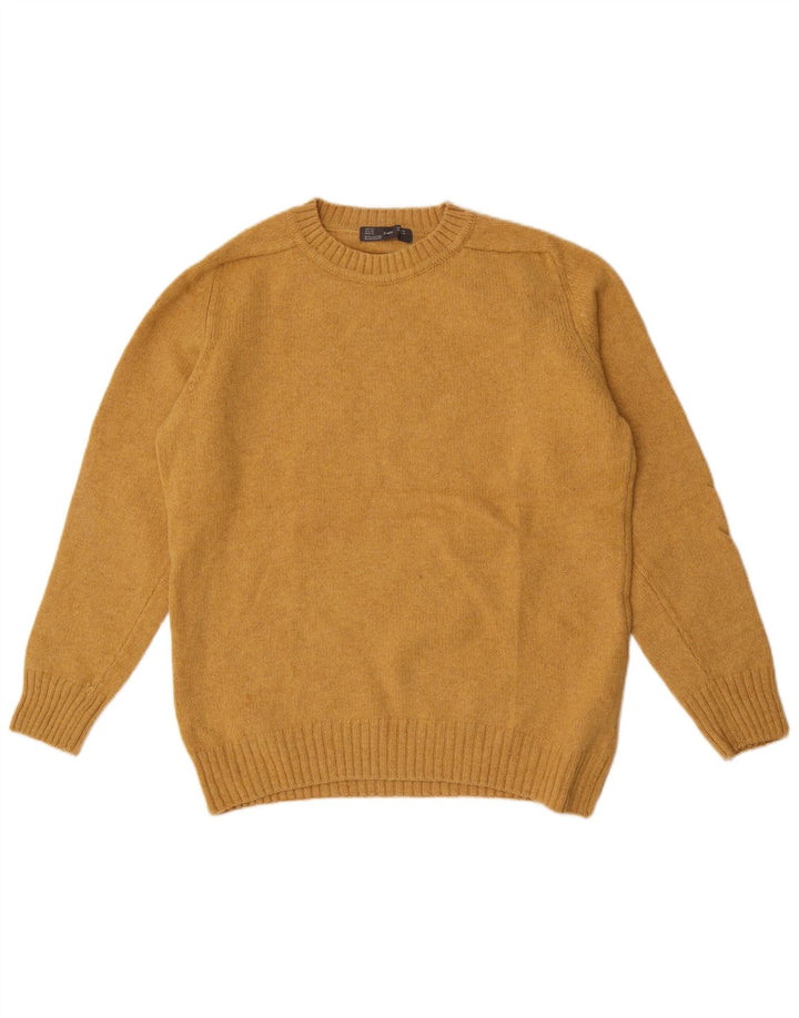 Zara Hombre Jersey Cuello Redondo Jersey XL Lana Amarilla