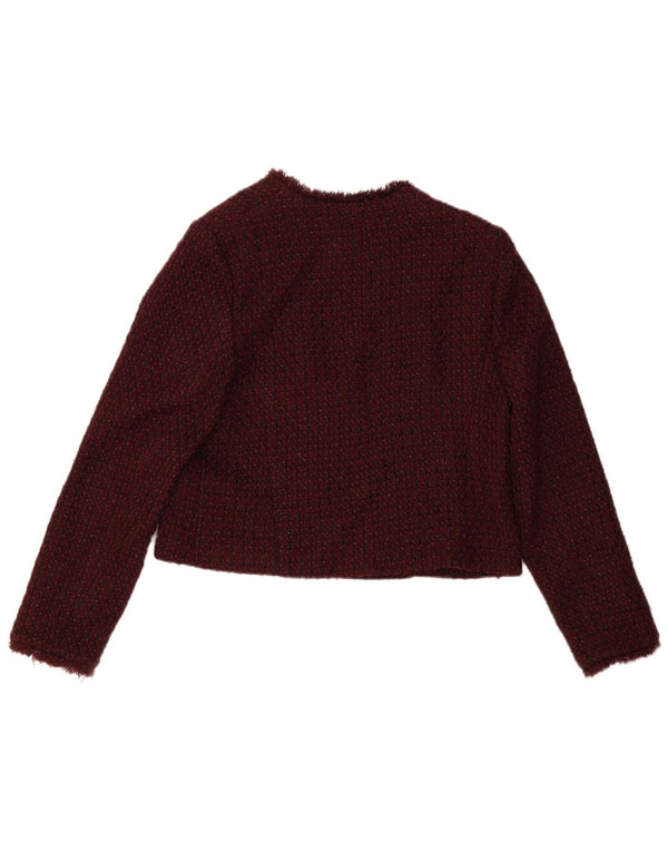 Marks & Spencer Chaqueta Bolero de Corte Recto para Mujer UK 10 Small Borgoña