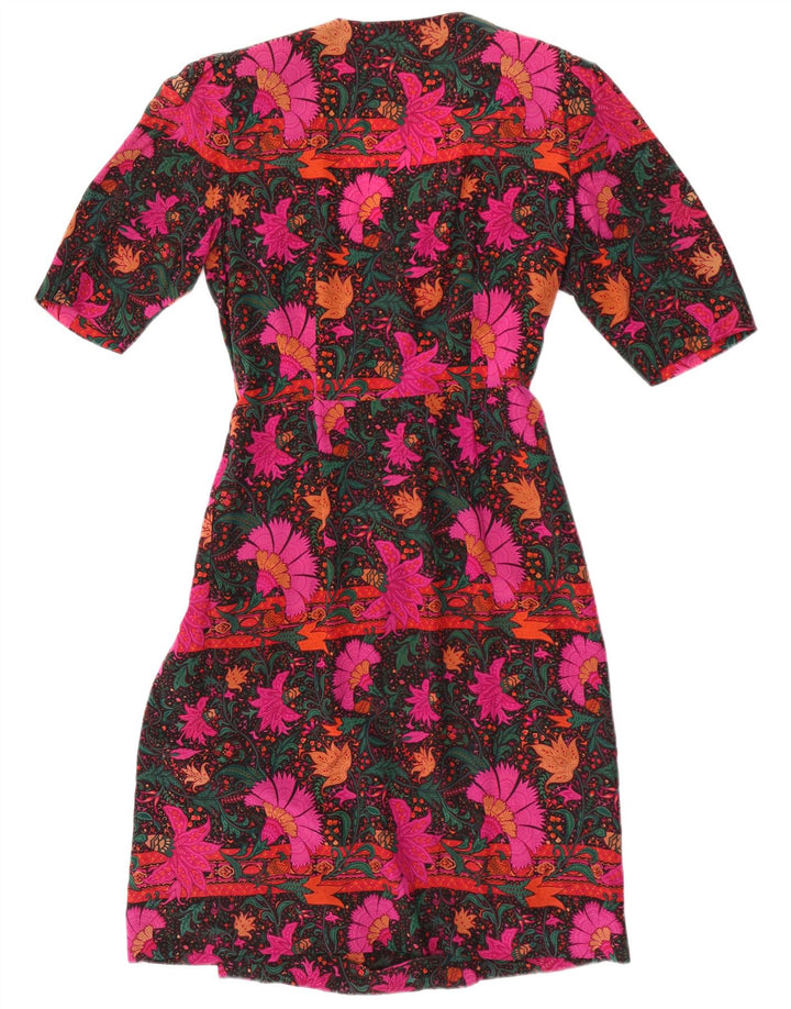 Vintage mujer A-Line vestido Reino Unido 14 medio multicolor floral