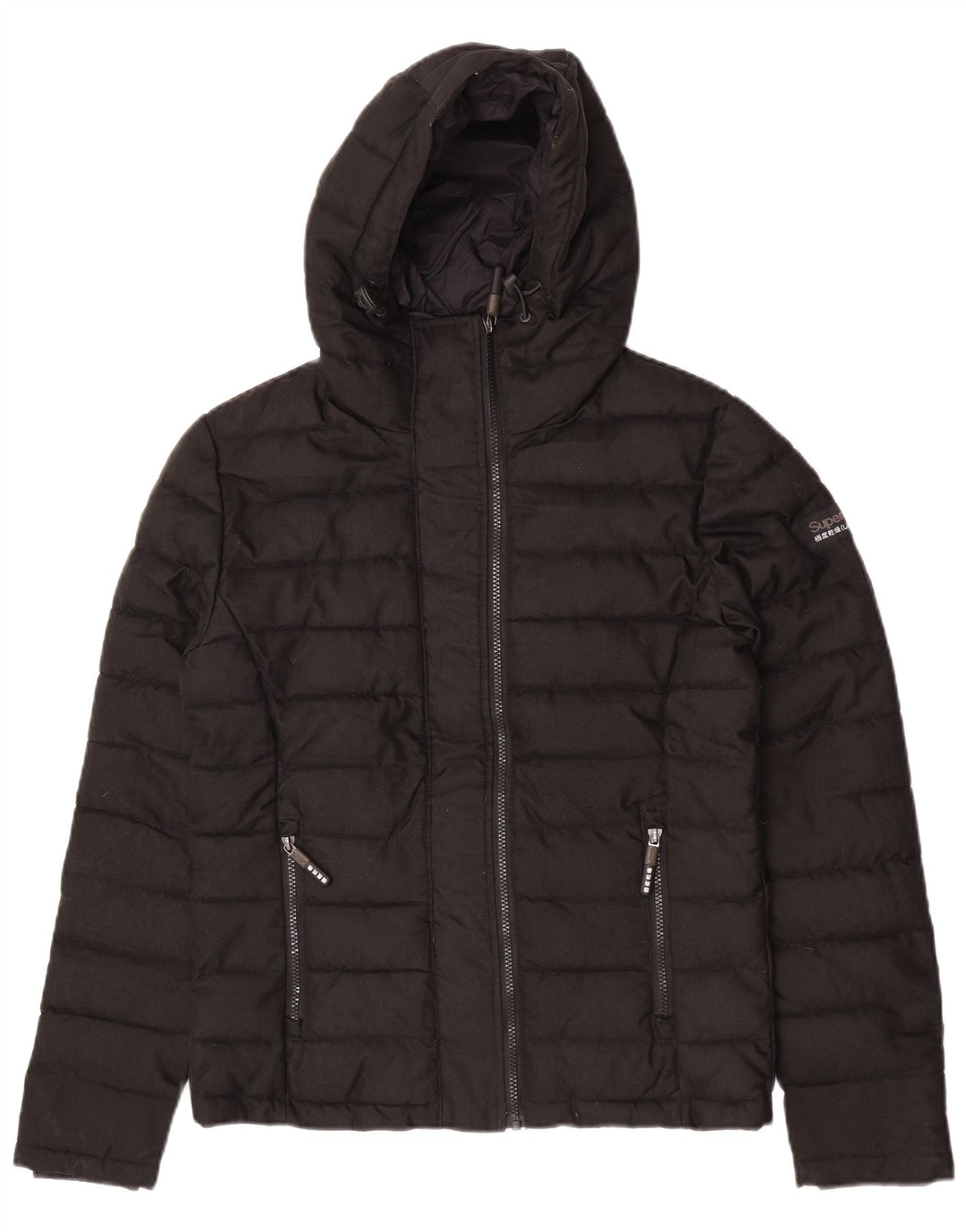 Superdry Chaqueta Acolchada Con Capucha Para Hombre UK 38 Medium Negro Poliéster