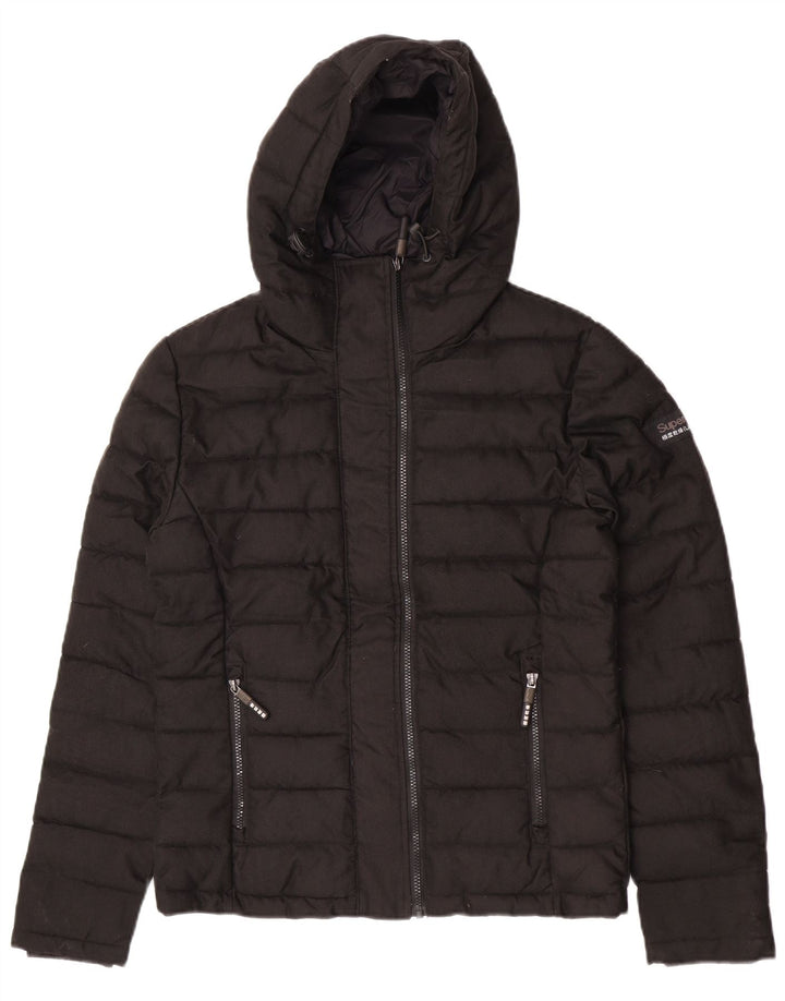Superdry Chaqueta Acolchada Con Capucha Para Hombre UK 38 Medium Negro Poliéster