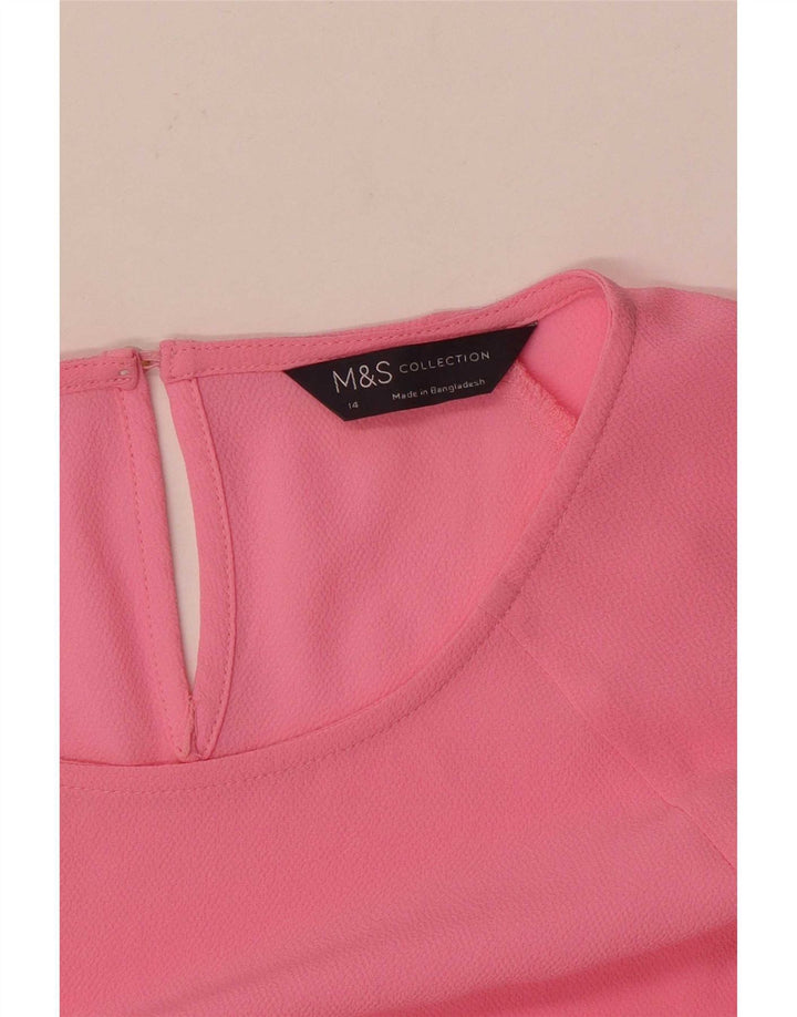 Marks & Spencer Blusa para Mujer Top UK 44 Grande Rosa