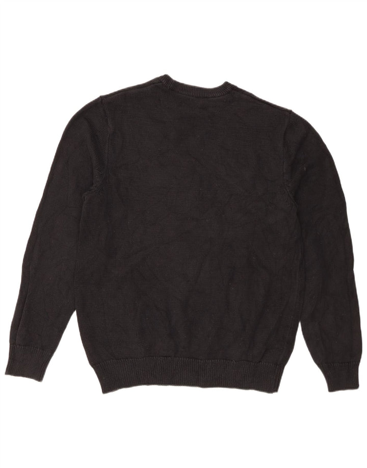 Chaps Hombre Cuello Redondo Jersey Suéter Medio Algodón Negro