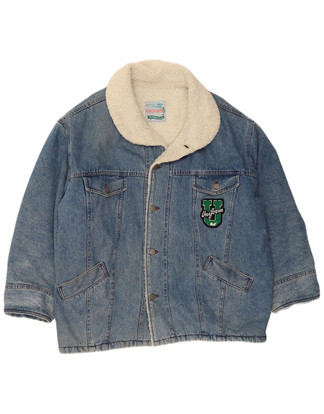 UNIFORM Chaqueta vaquera Sherpa para hombre UK 42 XL Azul