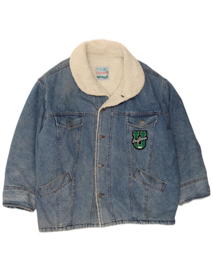 UNIFORM Chaqueta vaquera Sherpa para hombre UK 42 XL Azul