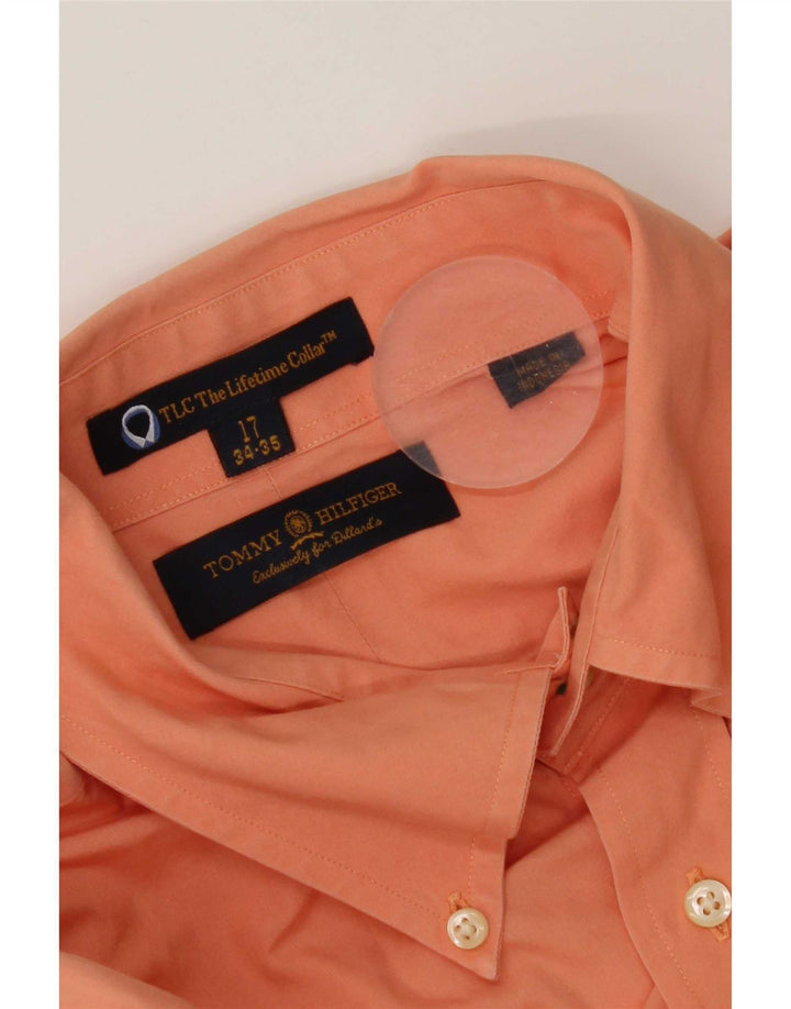 Tommy Hilfiger Camisa alta para hombre Talla 17 XL Naranja