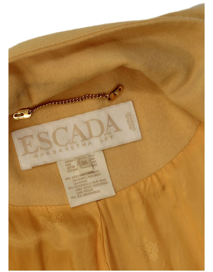 Escada Abrigo extragrande Margaretha Ley para mujer EU 36 Small Yellow Cashmere
