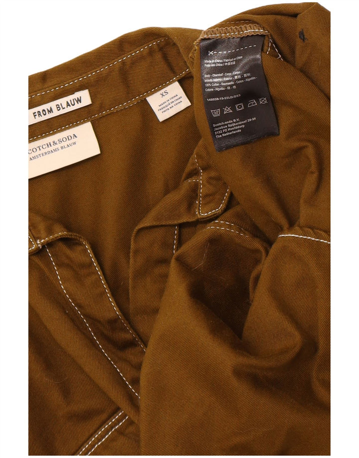 SCOTCH & SODA Womens Pullover Shirt UK 6 XS Brown Cotton