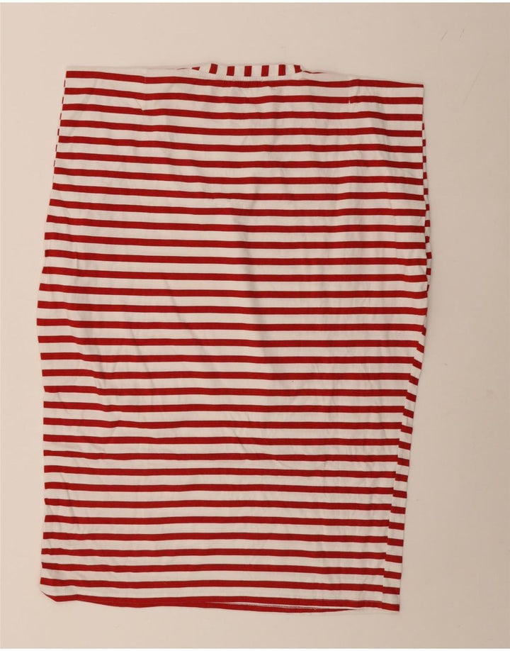 Zara Vestido Camiseta Extragrande Mujer UK 44 Mediano Rayas Rojas