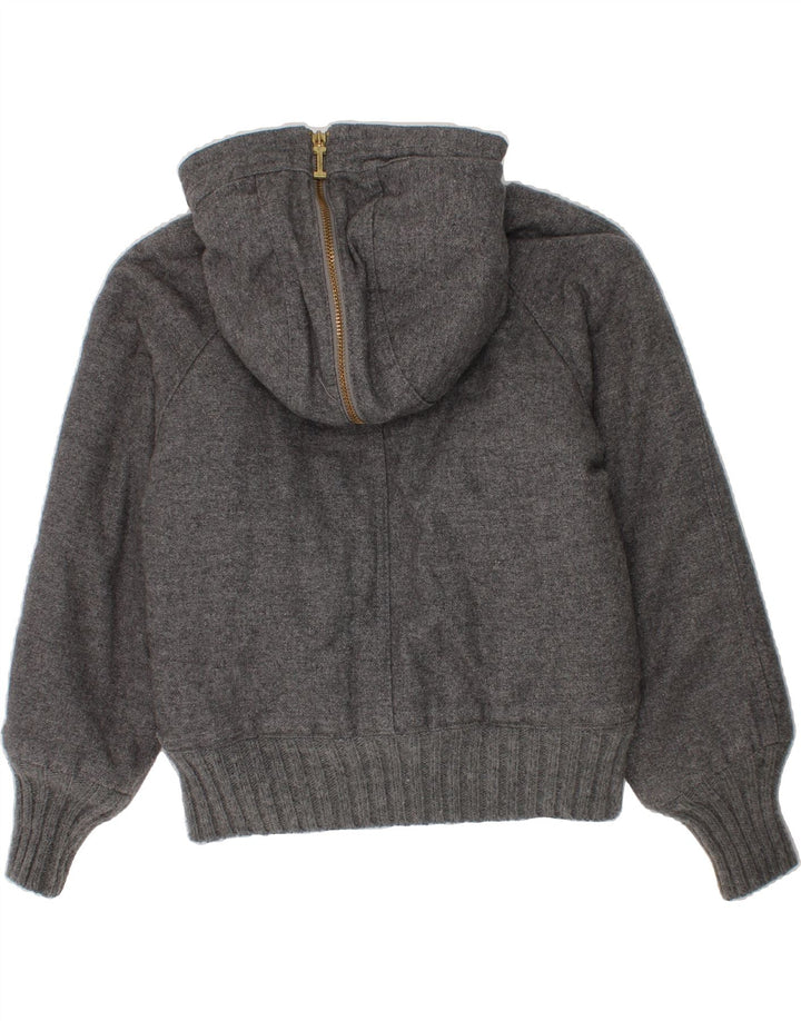 ICEBERG Girls Hooded Bomber Padded Jacket 7-8 Years Grey Wool Vintage Iceberg and Second-Hand Iceberg from Messina Hembry 
