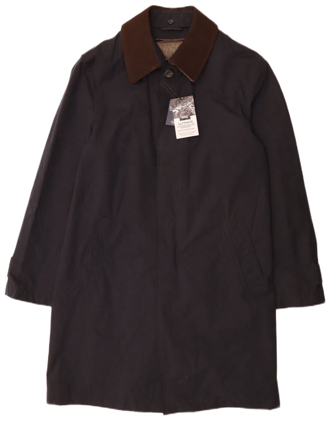 Marks & Spencer Abrigo cortavientos para hombre UK 36 Small Azul marino Clásico