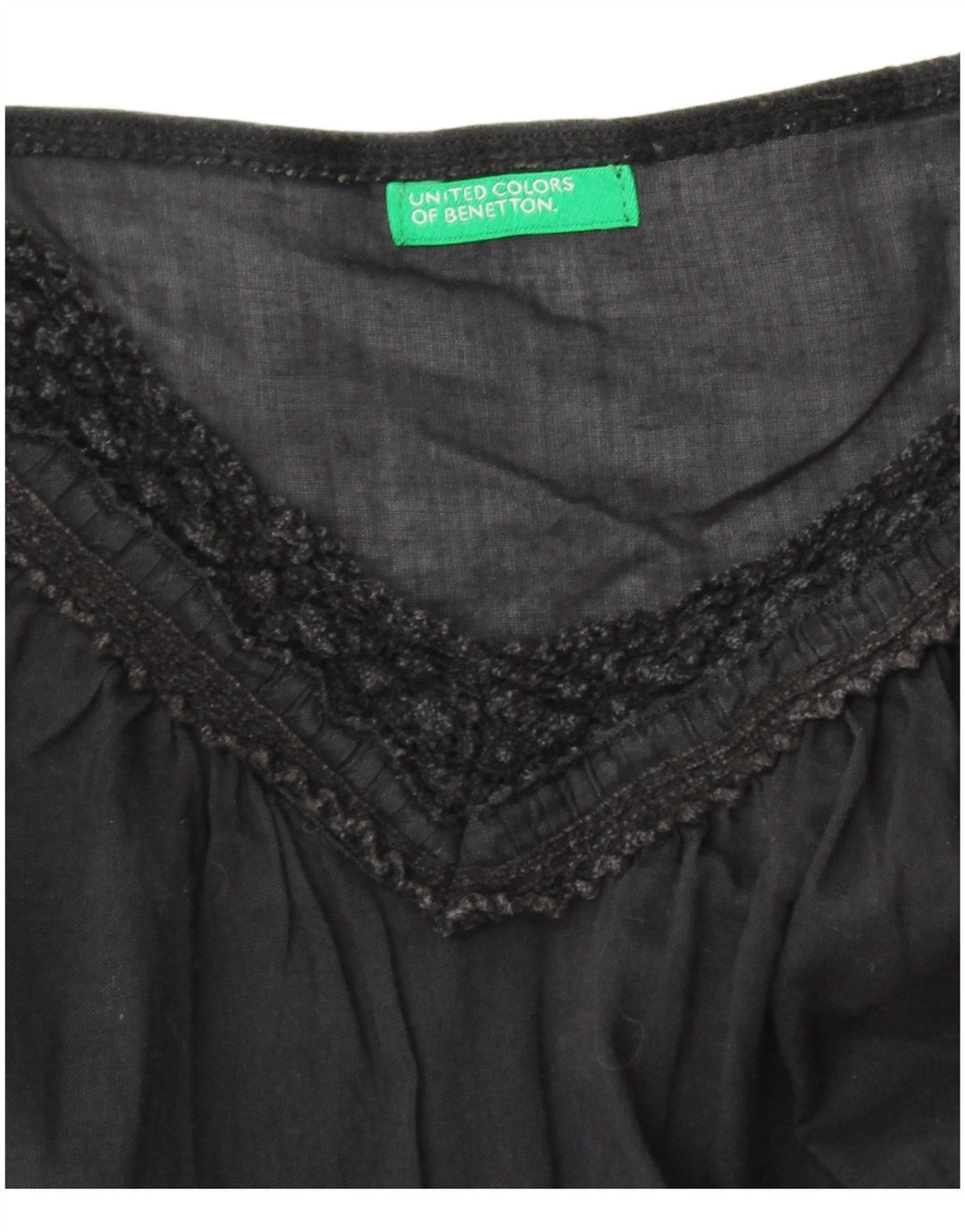BENETTON Top Cami Mujer UK 10 Small Negro