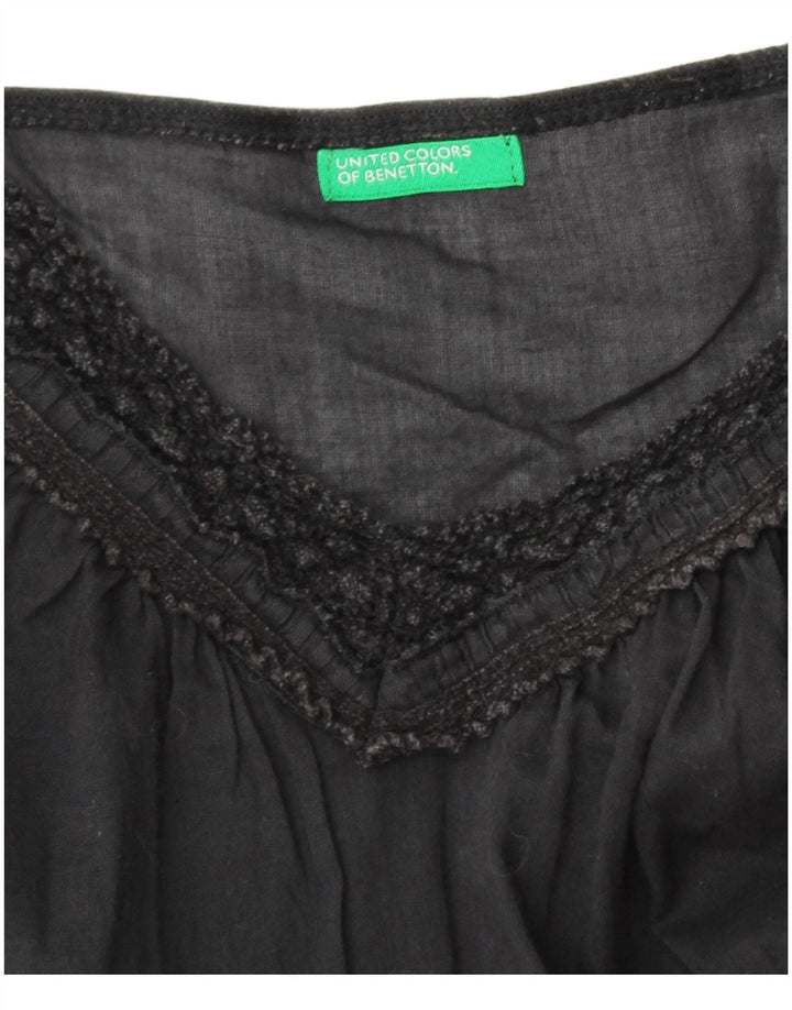 BENETTON Top Cami Mujer UK 10 Small Negro