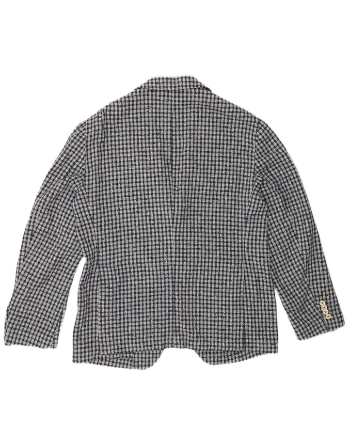 Chaqueta tipo blazer de 2 botones para hombre Fradi IT 54 2XL Algodón a cuadros gris