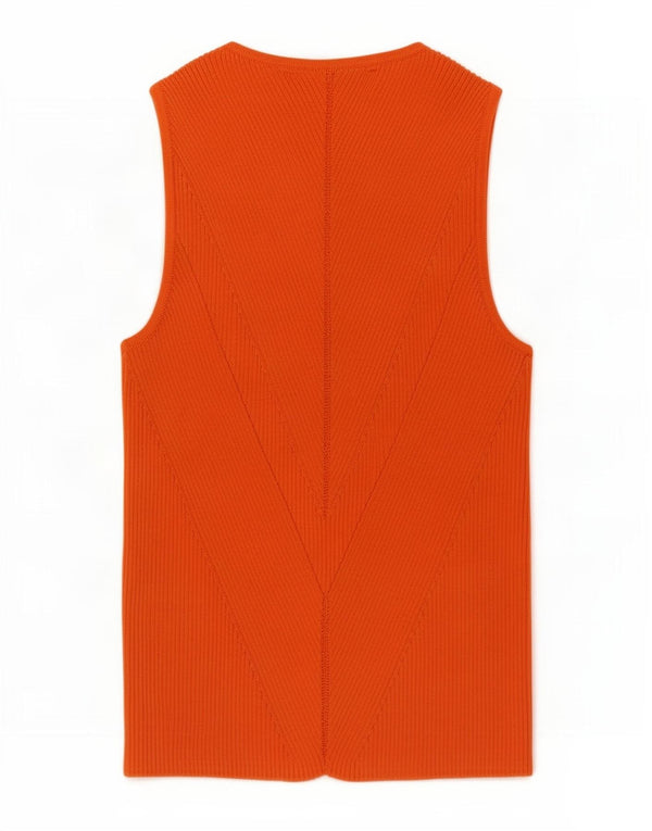 Zara Mujer Crop Vest Top UK 10 Small Naranja Viscosa
