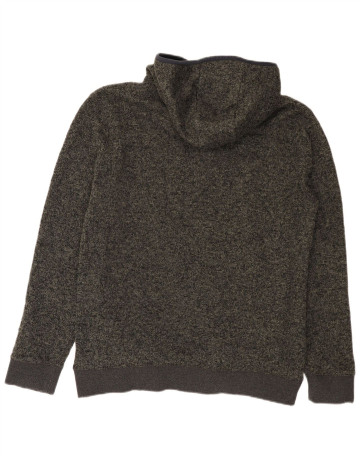 Quiksilver - Sudadera con capucha y cremallera para hombre, poliéster, color gris, grande