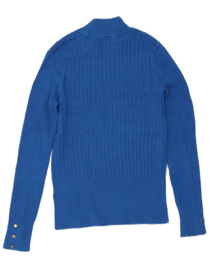 Marks & Spencer Jersey con Cuello Alto para Mujer UK 10 Small Viscosa Azul