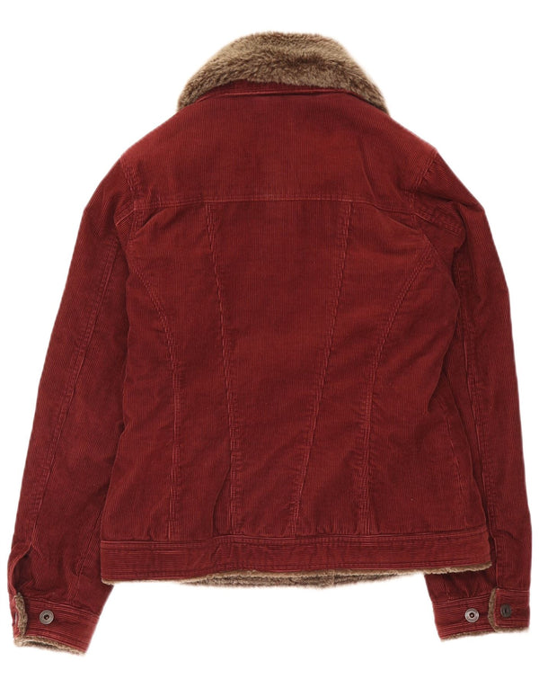 Monsoon Chaqueta de pana para mujer UK 10 Small Borgoña Algodón