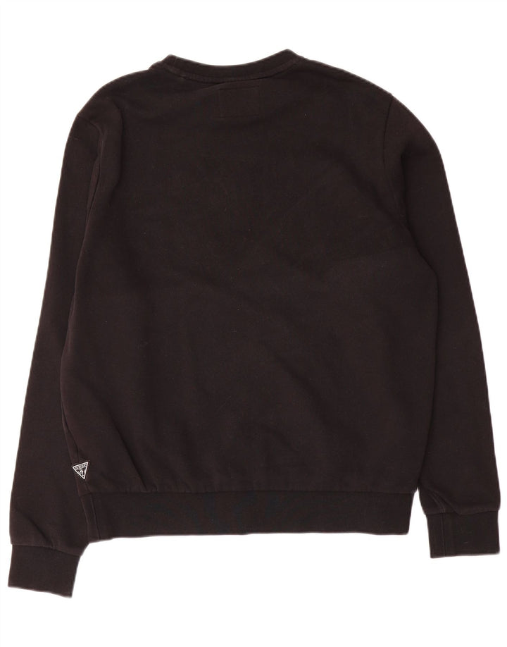 Guess Mens Graphic Sudadera Jumper UK 34 Pequeño Algodón Negro