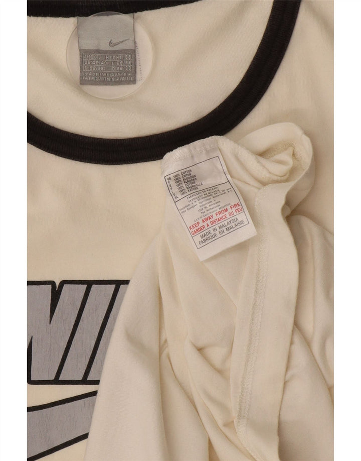 NIKE Camiseta sin mangas gráfica para hombre UK 46/47 XL Off White Cotton