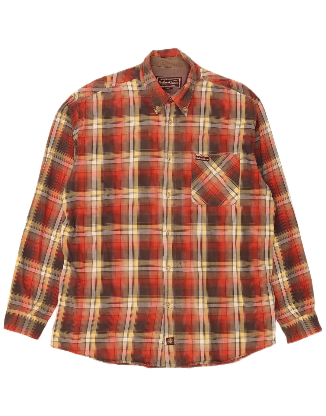 Marlboro Classics Camisa De Franela A Cuadros Hombre XL Algodón A Cuadros Rojo