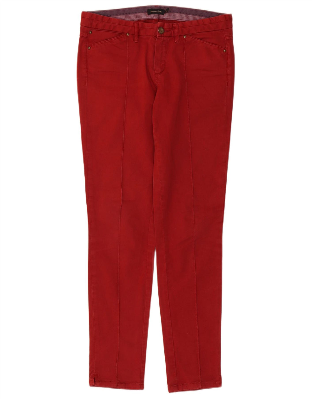 Massimo Dutti Vaqueros Slim Mujer EU 38 Small W28 L30 Rojo