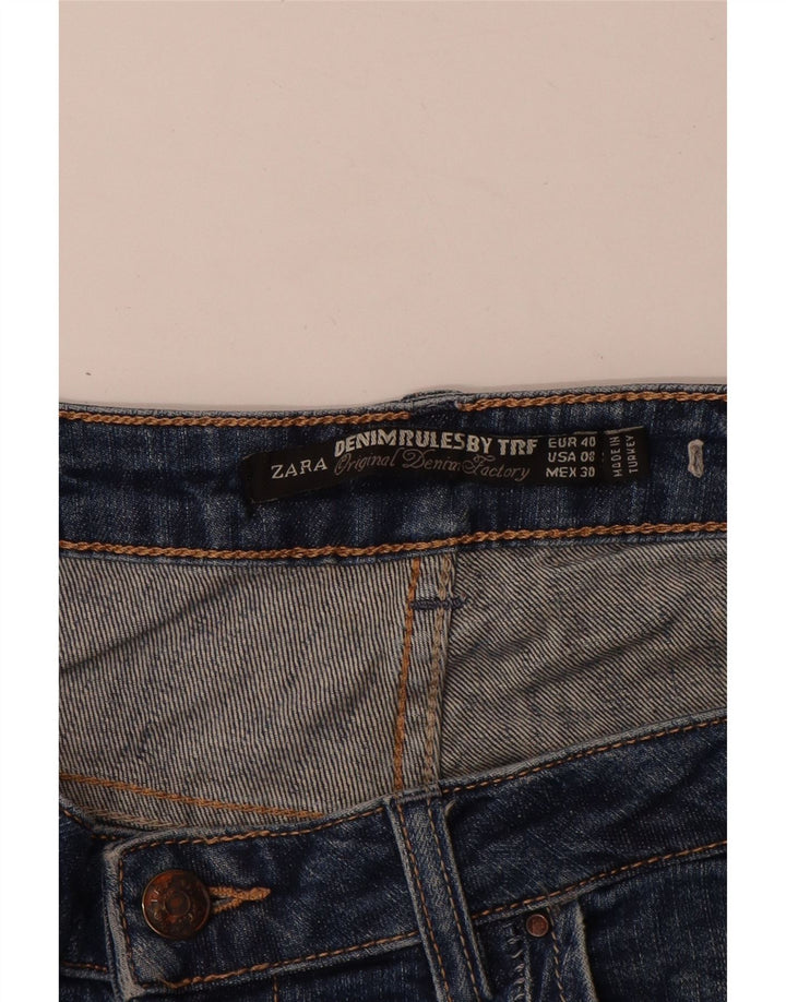 ZARA Mujer Shorts Vaqueros EU 40 Medium W30 Azul