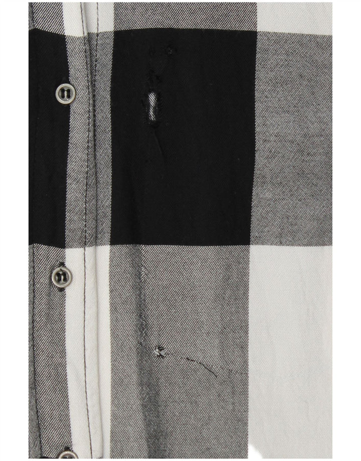 Zara Mujer Camisa Reino Unido 12 Medium Black Gingham