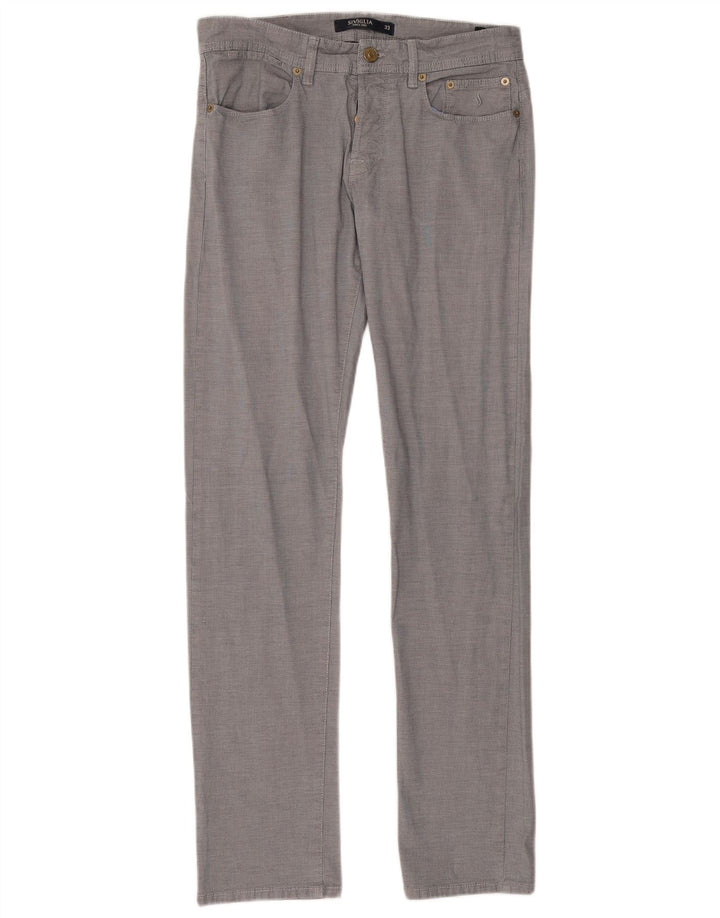 SIVIGLIA Pantalón Casual Recto Mujer W33 L33 Algodón A Cuadros Azul