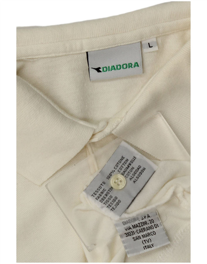 Diadora Polo Grande De Algodón Blanco Roto Hombre