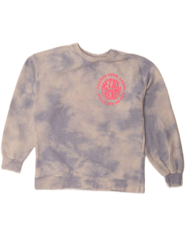 Zara Sudadera Estampada Niña Jersey 13-14 Años Algodón Tie Dye Azul