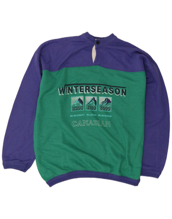 Samar Hombre Sudadera Gráfica Jumper XL Morado Colorblock Algodón