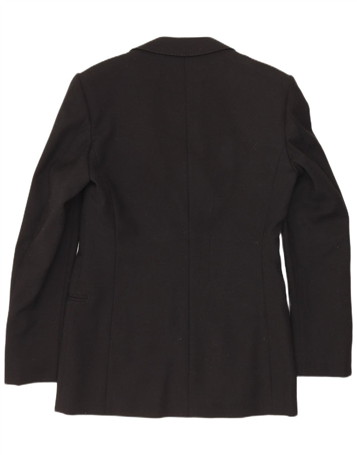 Vintage hombres 1 botón Blazer chaqueta Reino Unido 36 pequeño negro clásico