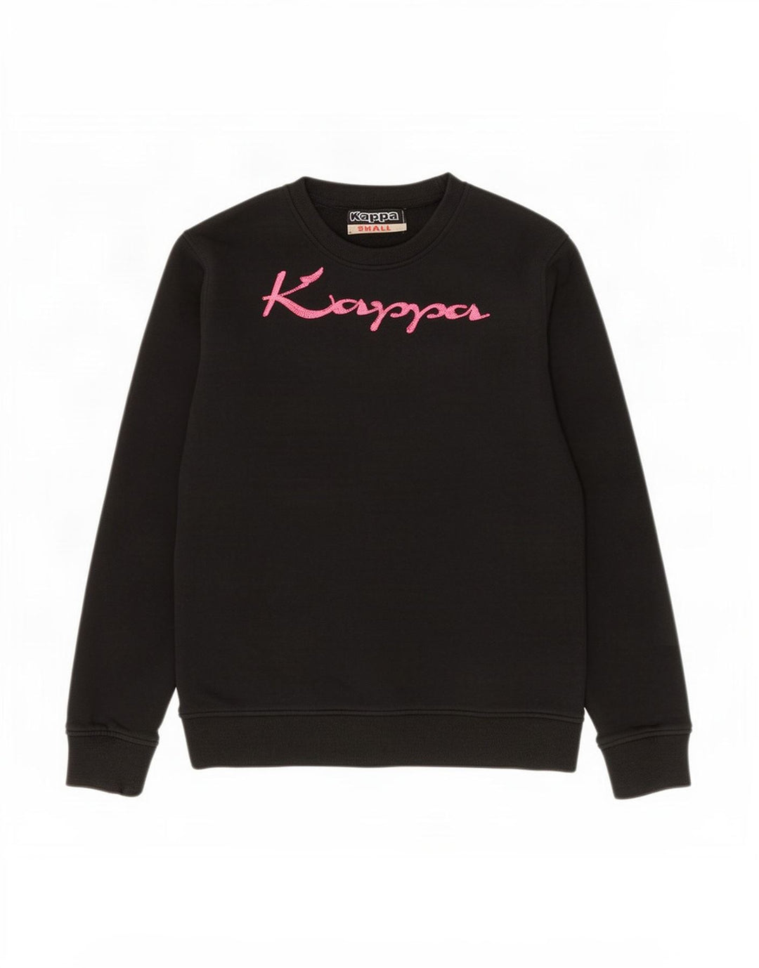 Kappa Hombre Sudadera Gráfica Jersey Pequeño Algodón Negro