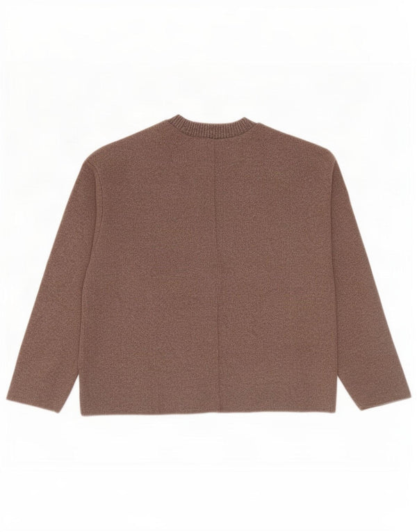 Zara Mujer Blusa Top UK 44 Marrón Medio Poliéster