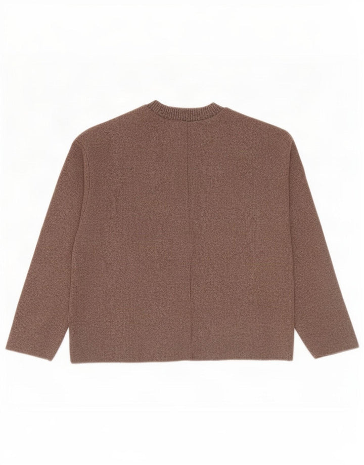 Zara Mujer Blusa Top UK 44 Marrón Medio Poliéster