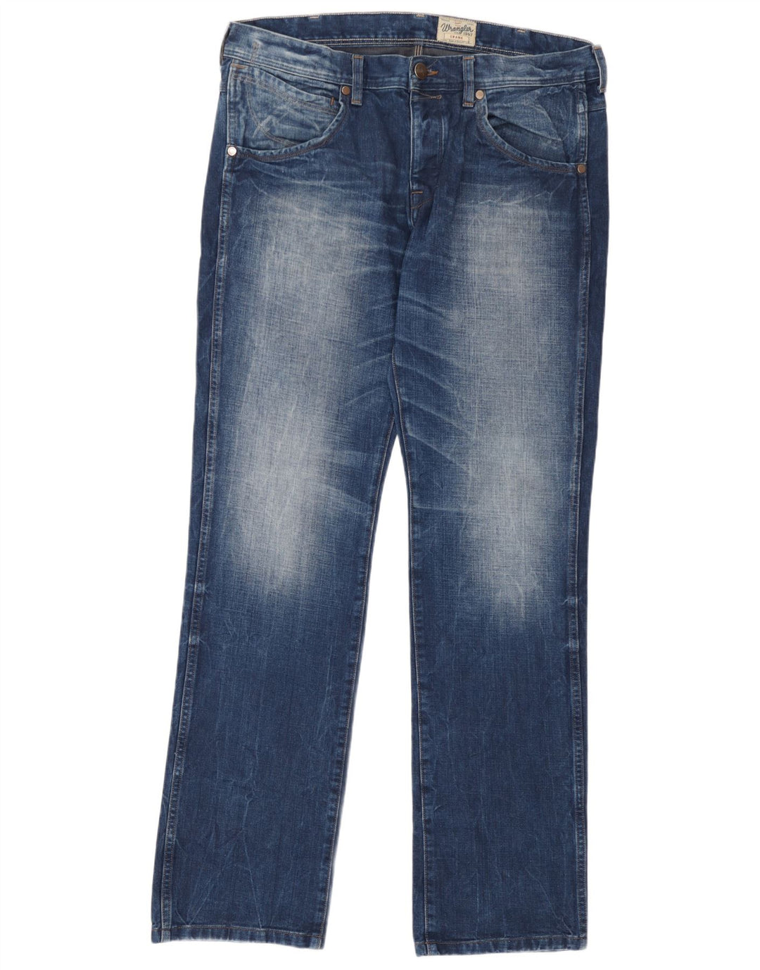 Wrangler Vaqueros rectos Crank para hombre W36 L34 Algodón azul