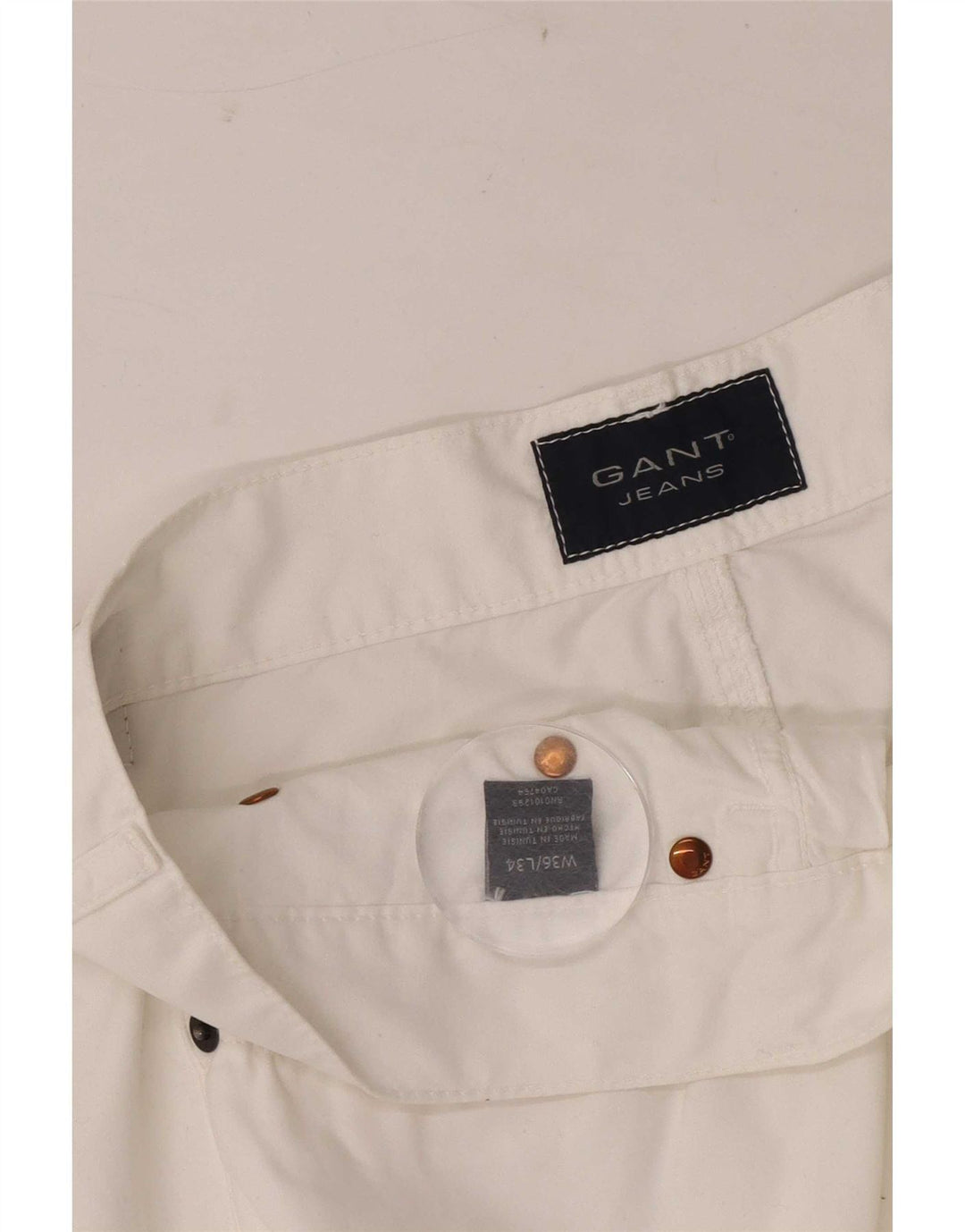 Gant Vaqueros Sueltos Para Hombre W36 L28 Algodón Blanco