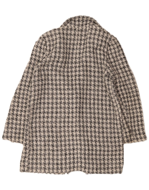 M&Co Chaqueta tipo blazer de 1 botón para mujer UK 44 Mediana Pata de gallo blanca