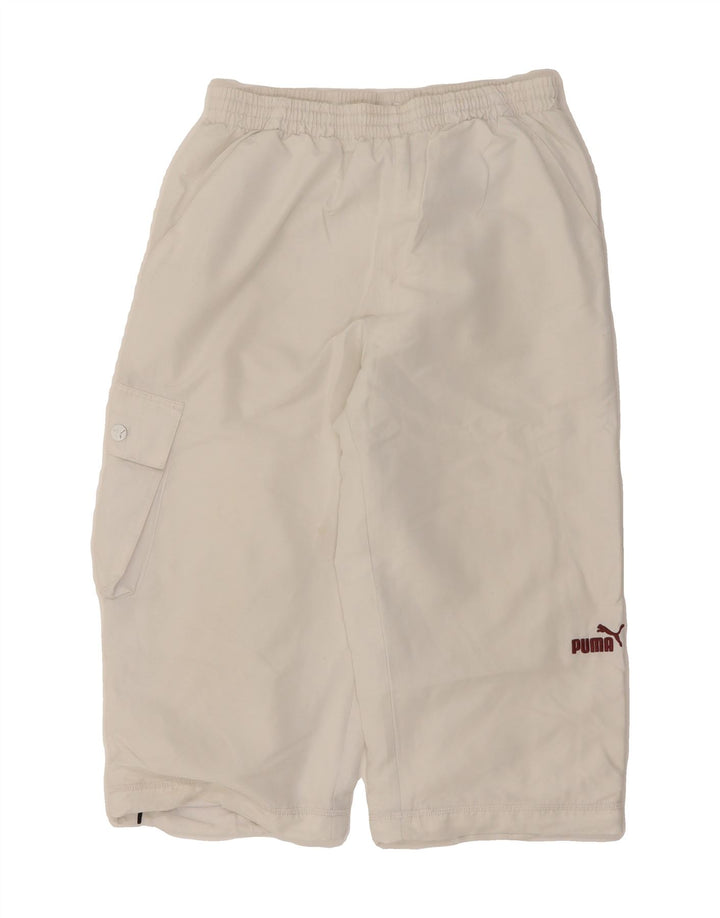 PUMA Boys Capri Cargo Tracksuit Trousers 13-14 Years White Vintage Puma and Second-Hand Puma from Messina Hembry 