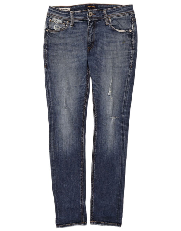 Jack & Jones Mujer Liam Vaqueros Pitillo Desgastados W30 L30 Algodón Azul