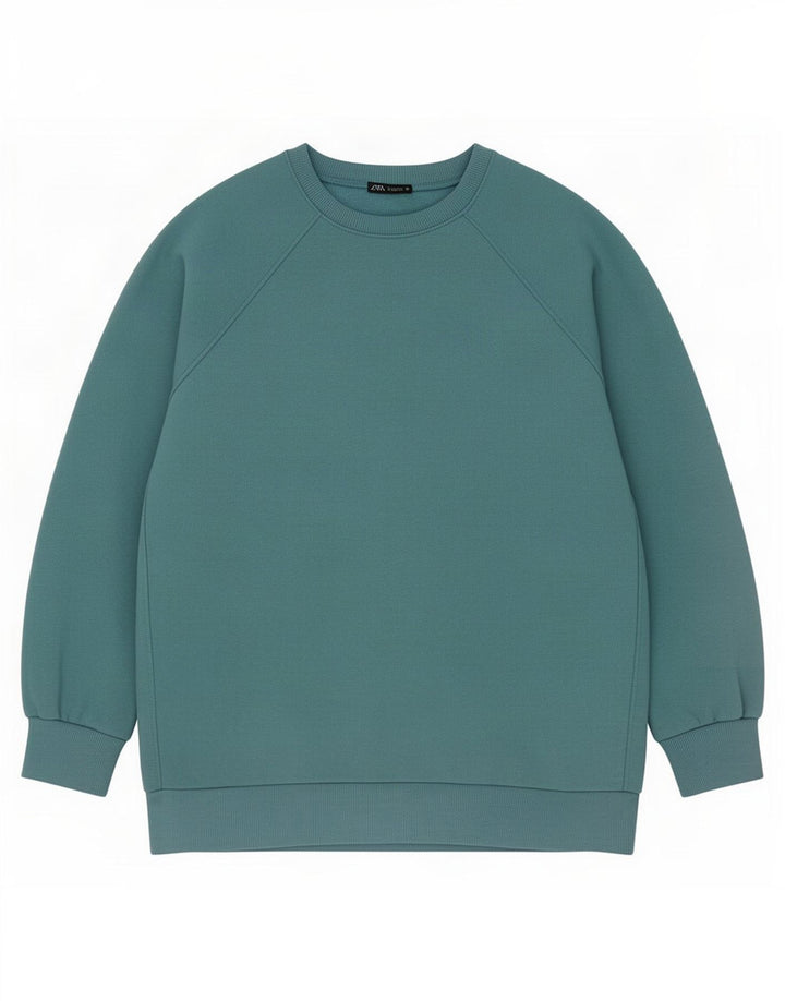 Zara Mujer Sudadera Oversize Jersey UK 44 Azul Medio