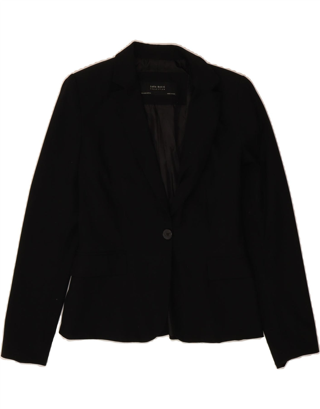 ZARA Womens 1 Button Blazer Jacket EU 34 2XS Black Vintage Zara and Second-Hand Zara from Messina Hembry 