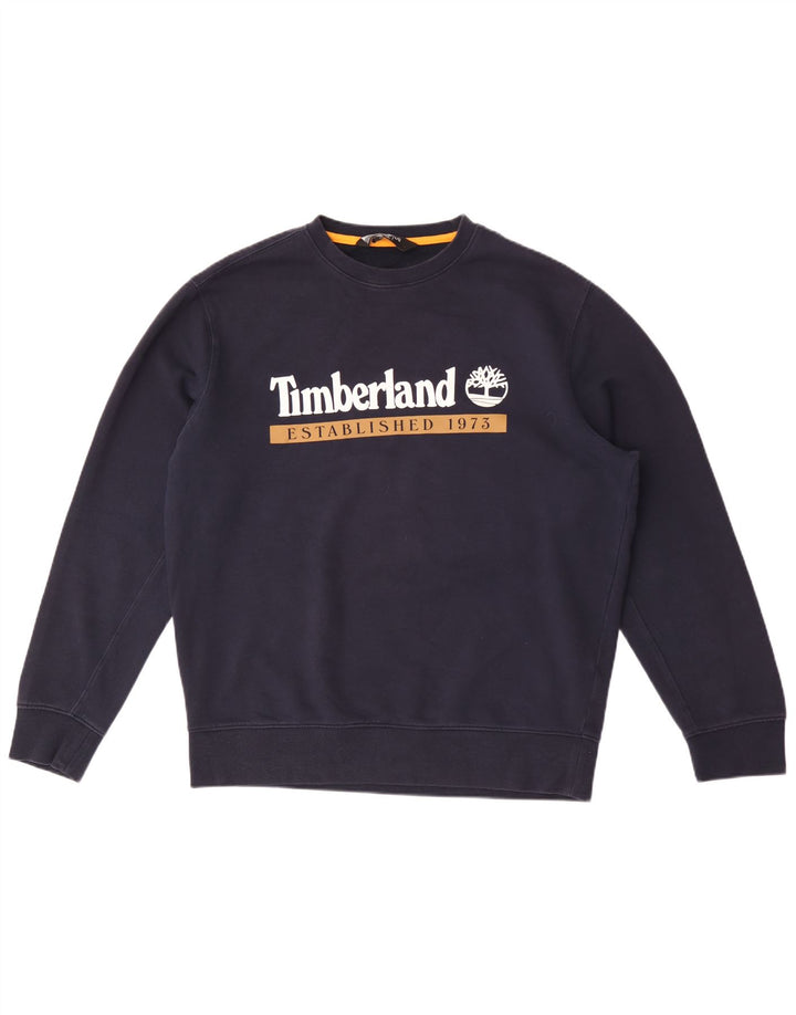 Timberland Hombre Graphic Regular Fit Sudadera Jumper Grande Azul Marino
