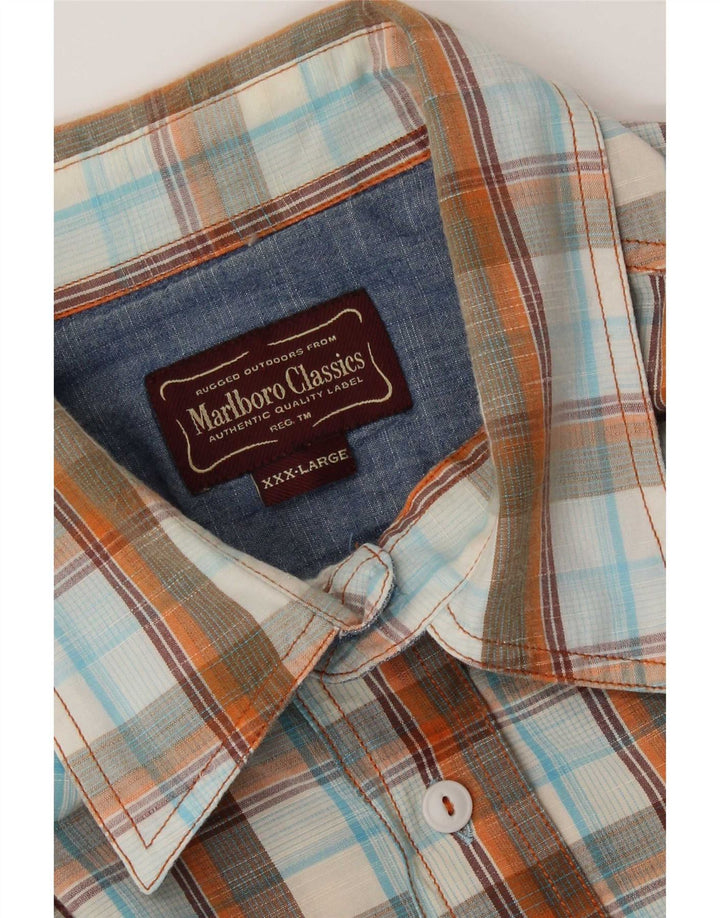 Marlboro Classics Camisa de manga corta para hombre 3XL Cuadros multicolores