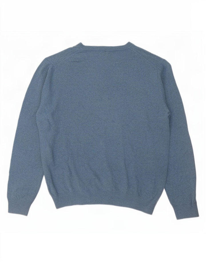 Nautica Jersey con cuello en V para hombre, talla grande, algodón azul